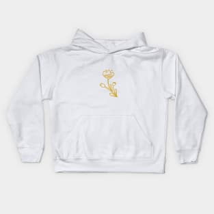 Floral Doodle - Gold Kids Hoodie